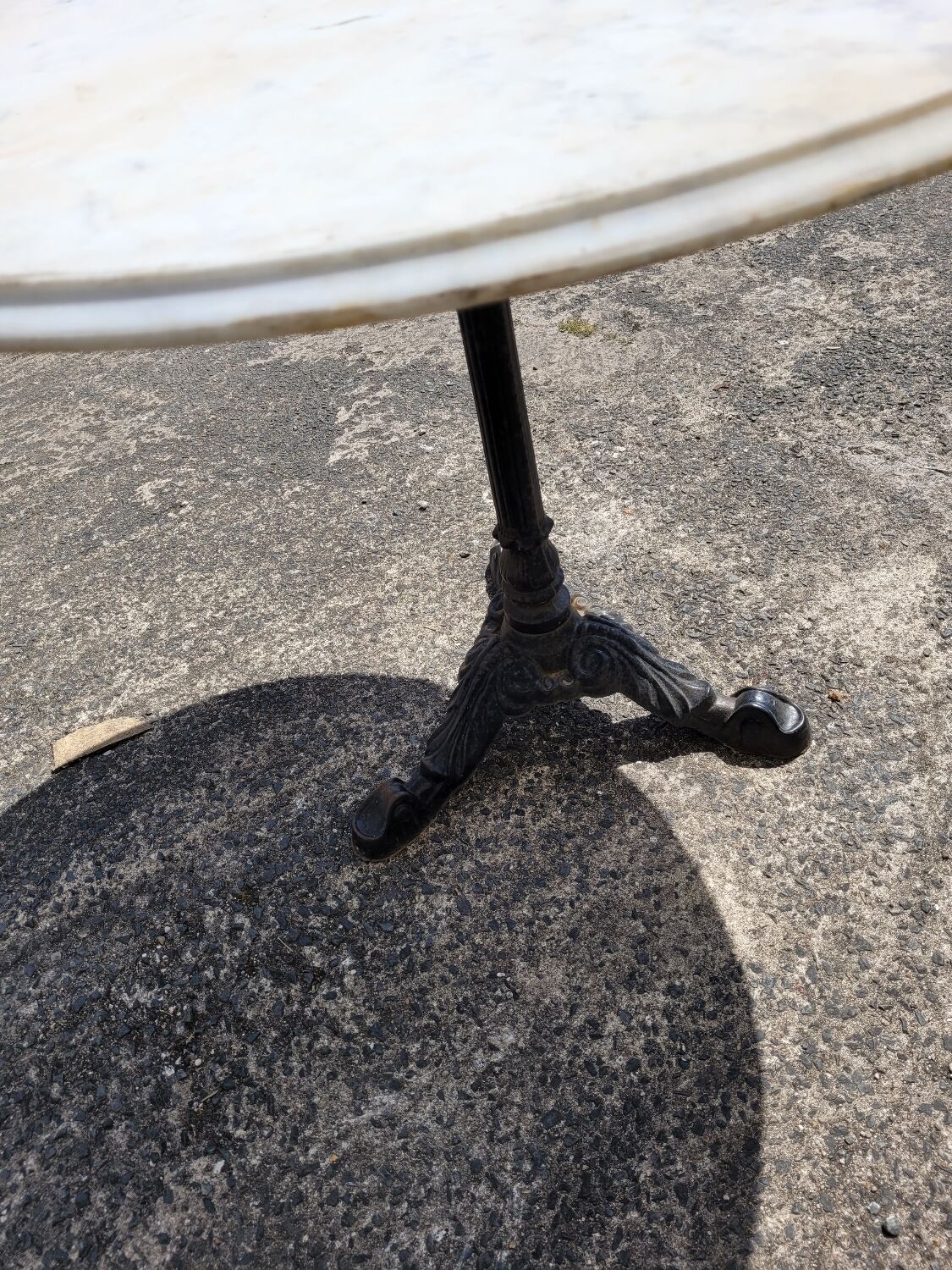 Bistro table with marble top