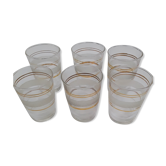 6 verres vintage liseré doré