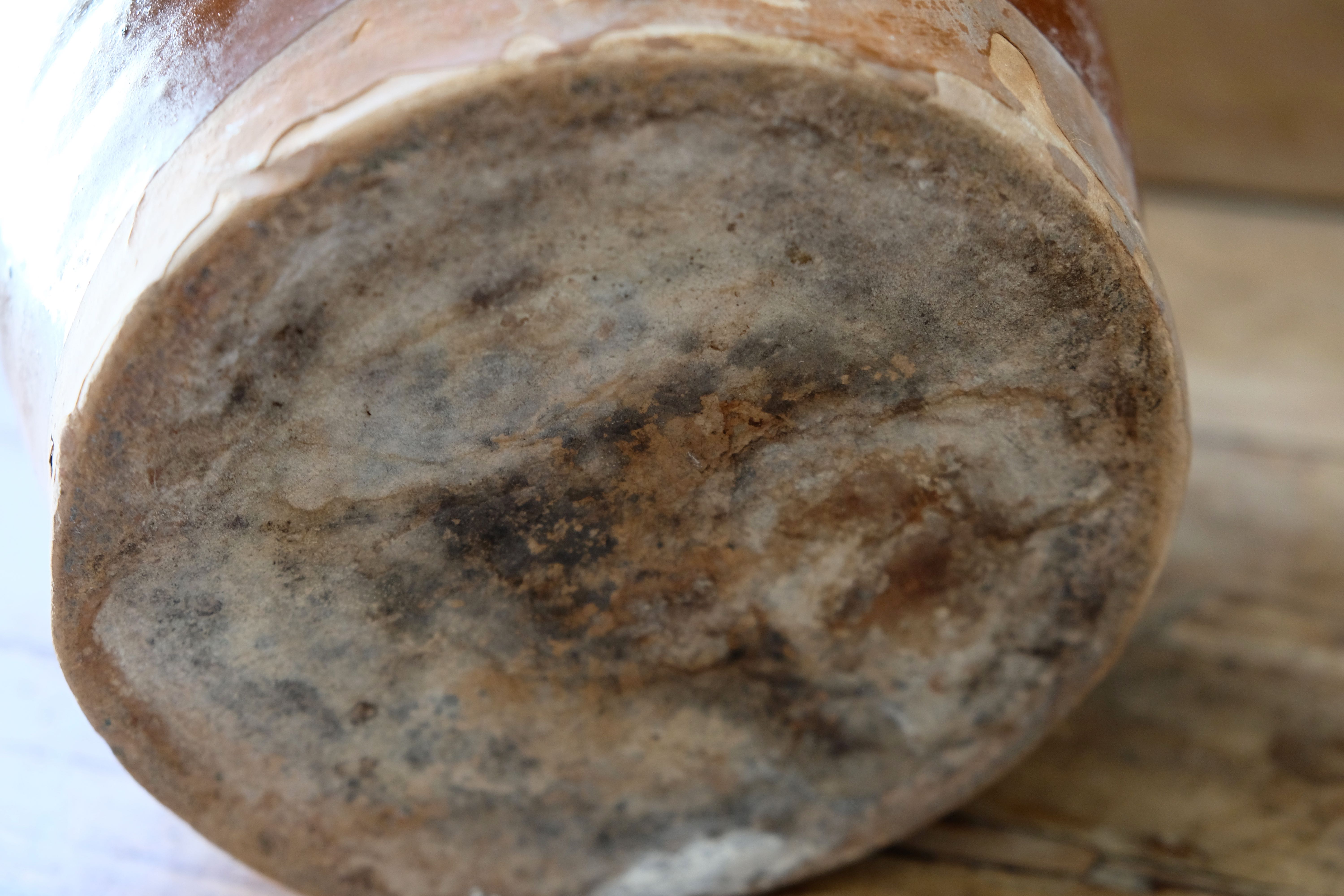 Old glazed terracotta pot