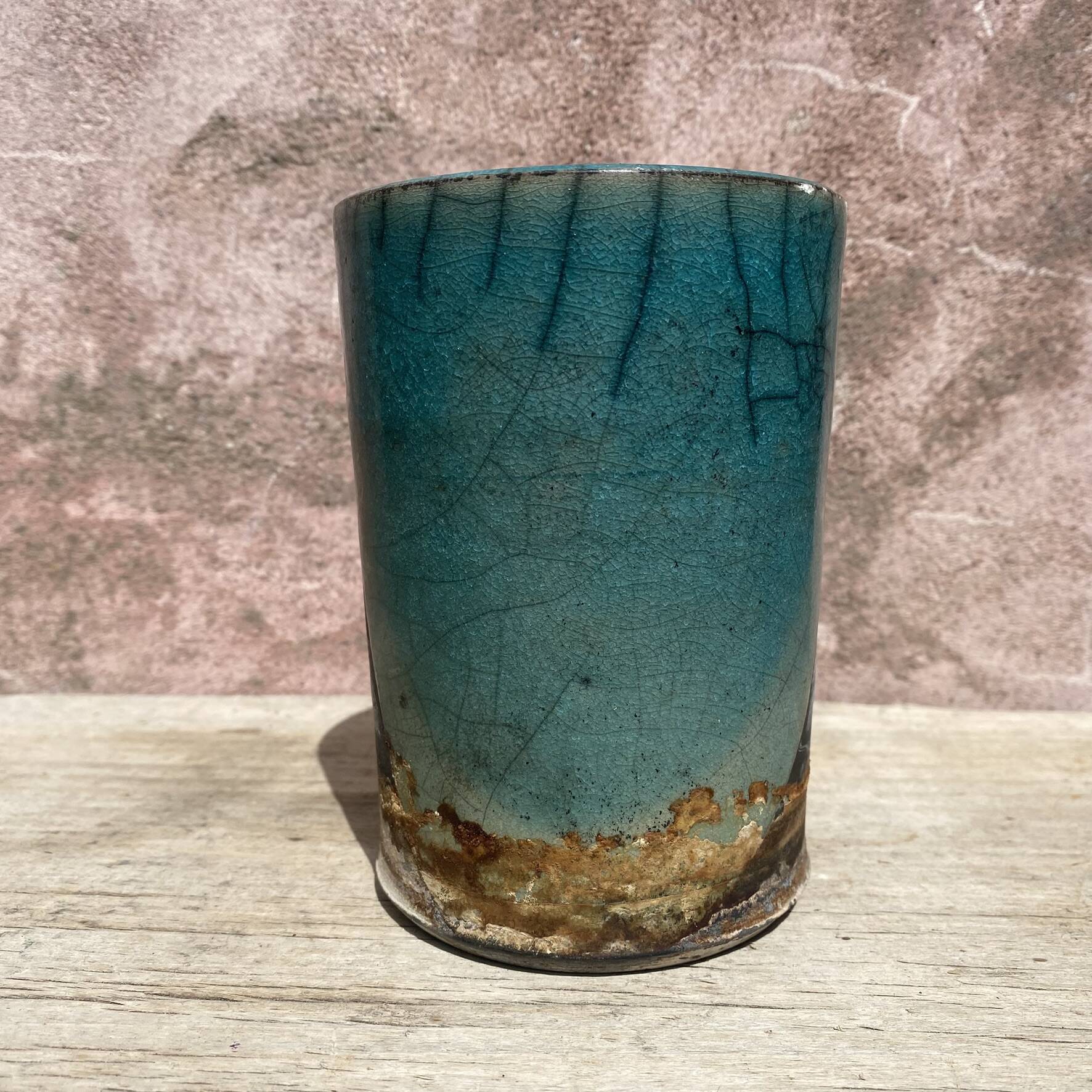 Handcrafted Raku ceramic vase
