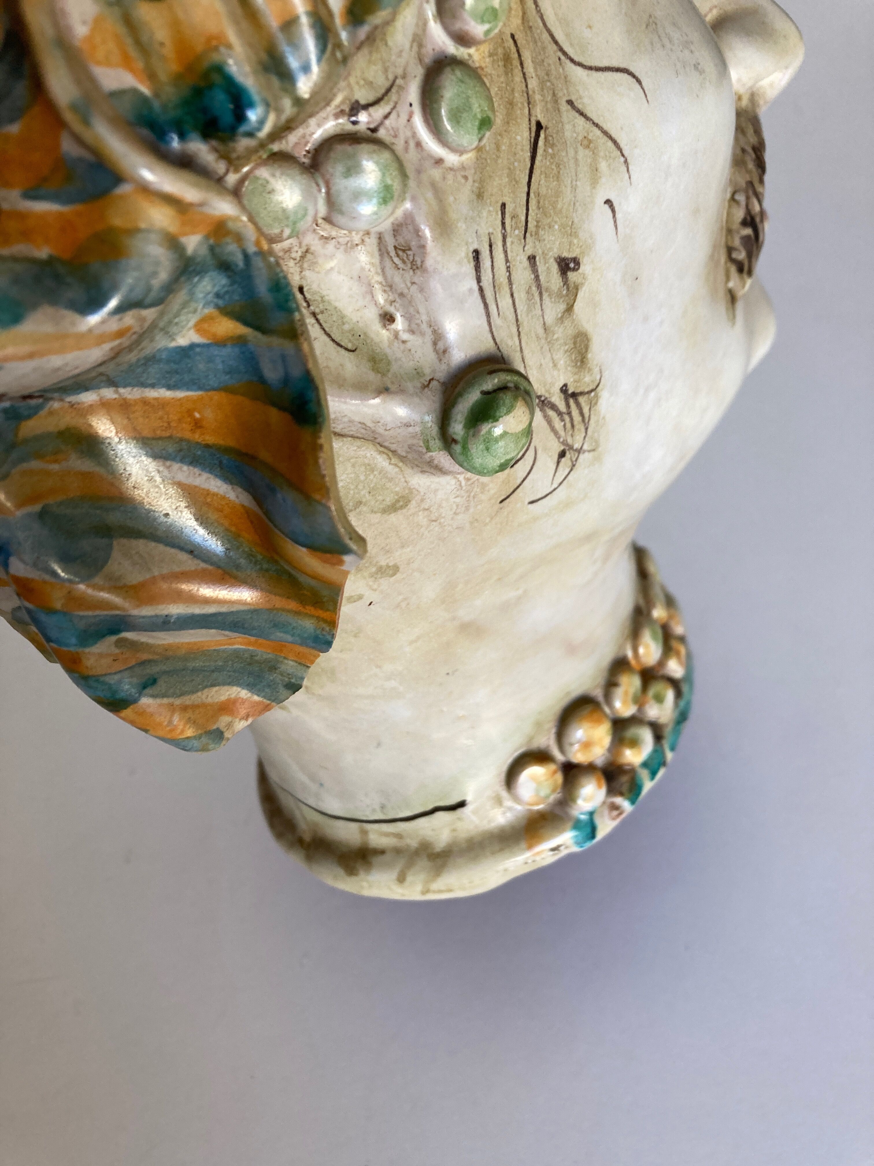 Italian ceramic vase Caltagirone Sicily 1960