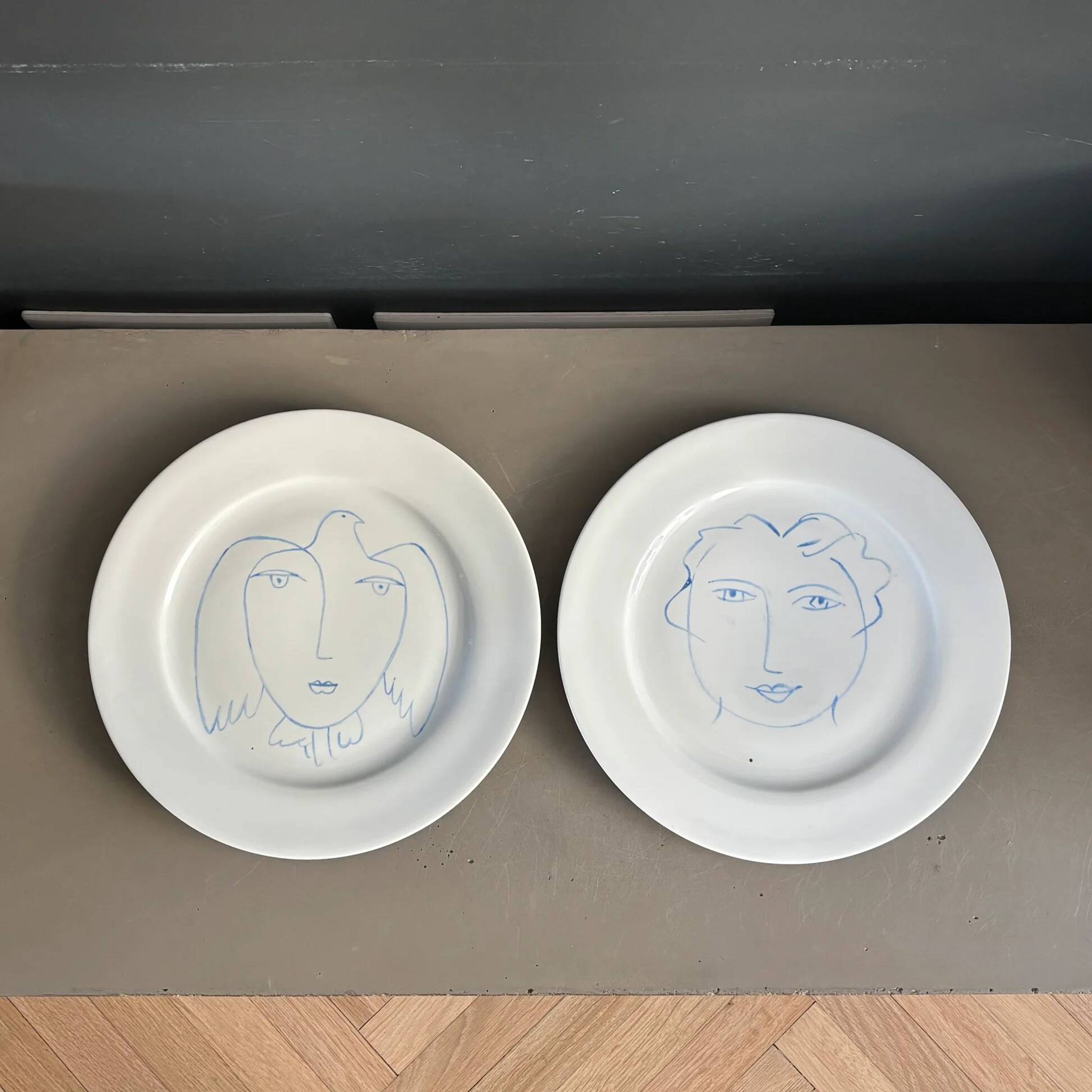 Pair of Picasso plates in Limoges porcelain - Ref 1324