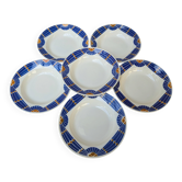 Lot de 6 assiettes creuses Badonviller modèle Saint Gabriel décor art déco