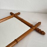 Miroir ancien en bois façon bambou