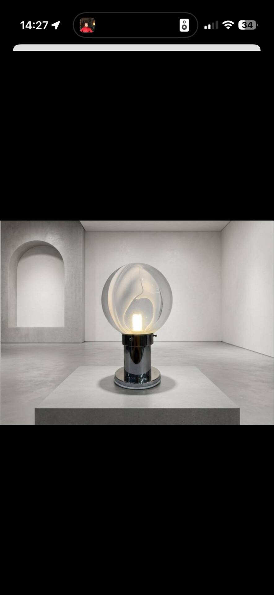 Lampe Murano "Venini" de Toni Zuccheri