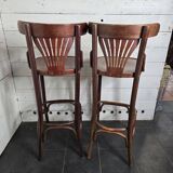 Paire de tabourets de bar à dossier