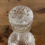 Pair of Arques crystal glass carafes, diamond point pattern, with their stoppers