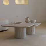 Athena irregular nesting coffee tables in porous natural travertine