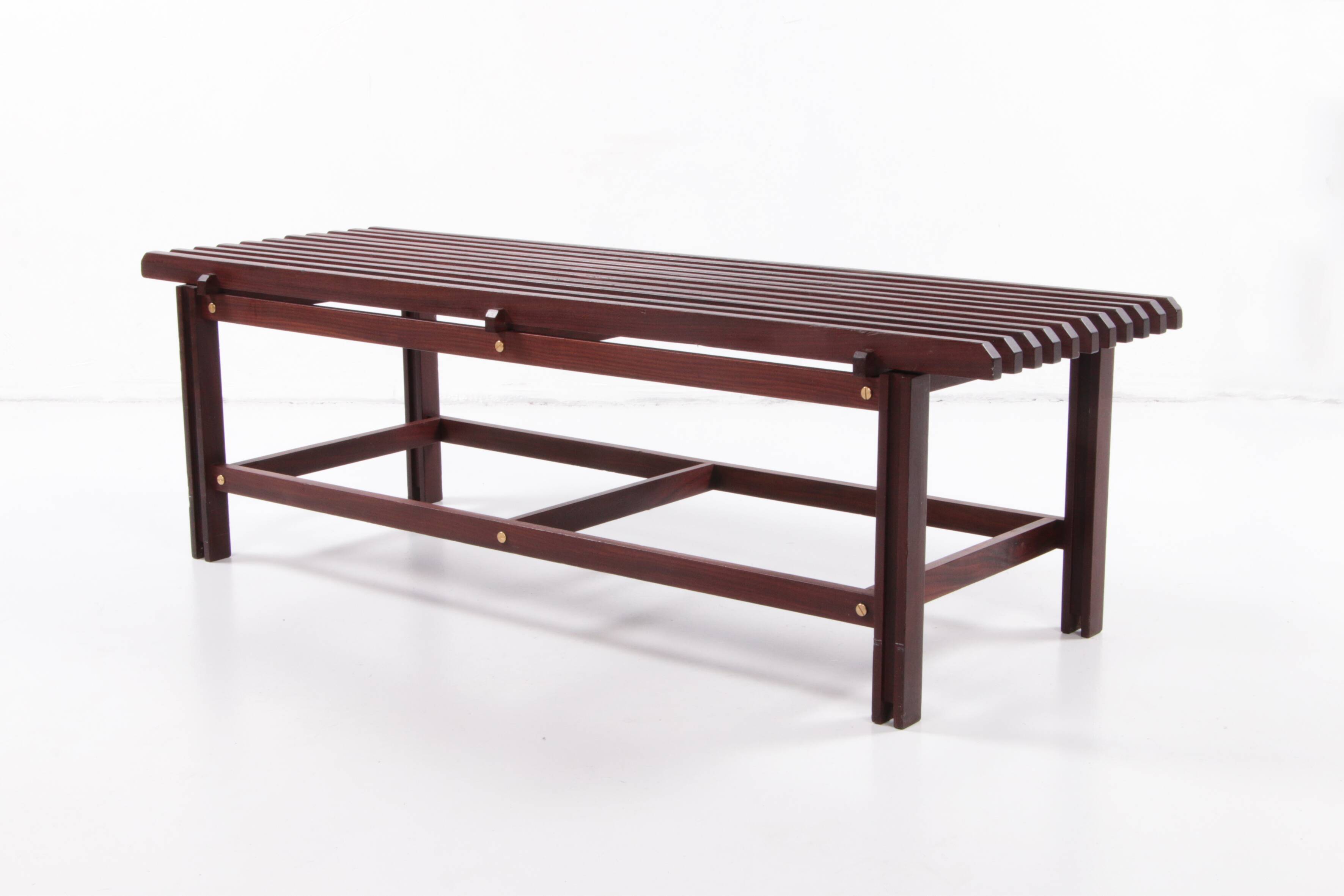Vintage Wooden Bench, Italian Design 1960