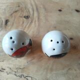 Salt and pepper shaker stoneware couple