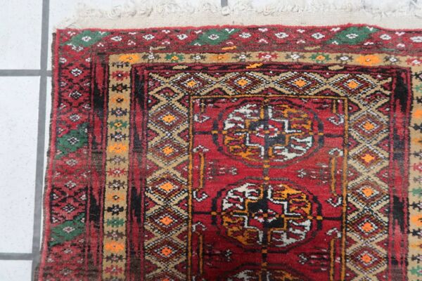 Tapis Ersari afghan vintage fait à la main 46cm x 50cm années 1960