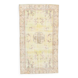 3x6 Pale Yellow & Brown Classic Turkish Rug, 110x197Cm