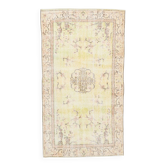 Tapis turc classique jaune pâle et marron 3x6, 110x197 cm