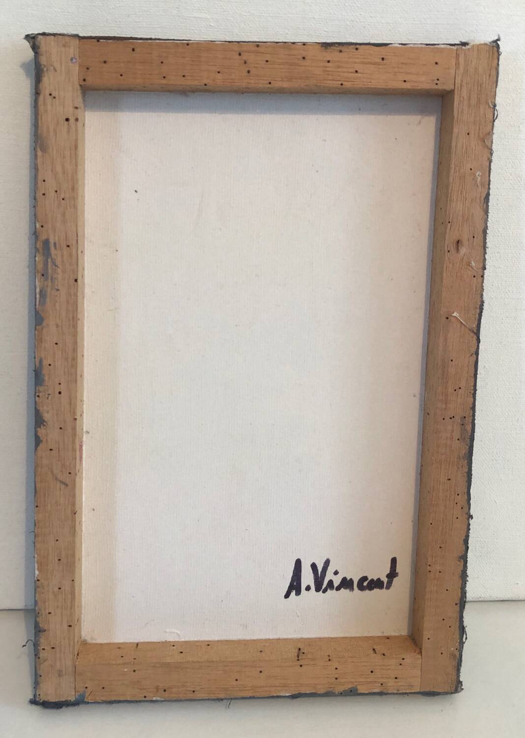 Abstract blue black gray painting