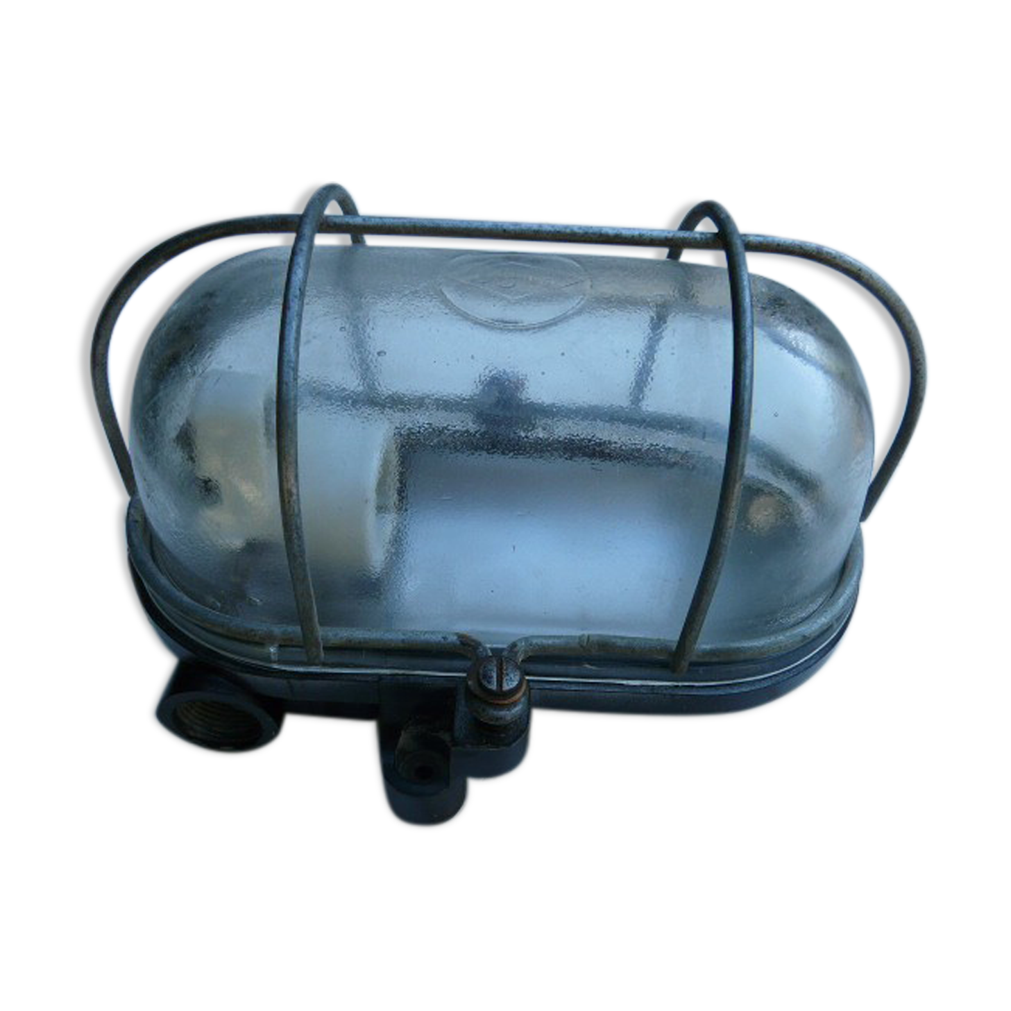 Wall lamp porthole lamp bakelite and glass with grid