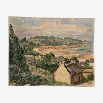 Painting Breton landscape by the sea