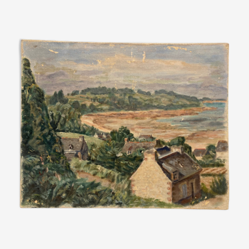 Peinture paysage breton en bord de mer