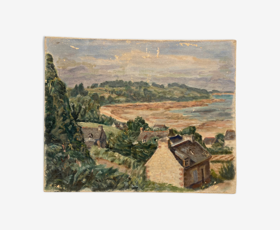 Peinture paysage breton en bord de mer