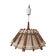Hanging lamp in linen wood and wool
