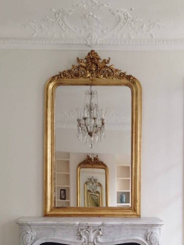 Large Louis Philippe Style Golden Mirror
