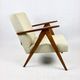 Vintage Beige Boucle and Rosewood Model like B-310 Lounge Chair, 1970s