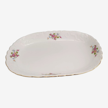 Vintage rectangular serving dish in fine porcelain