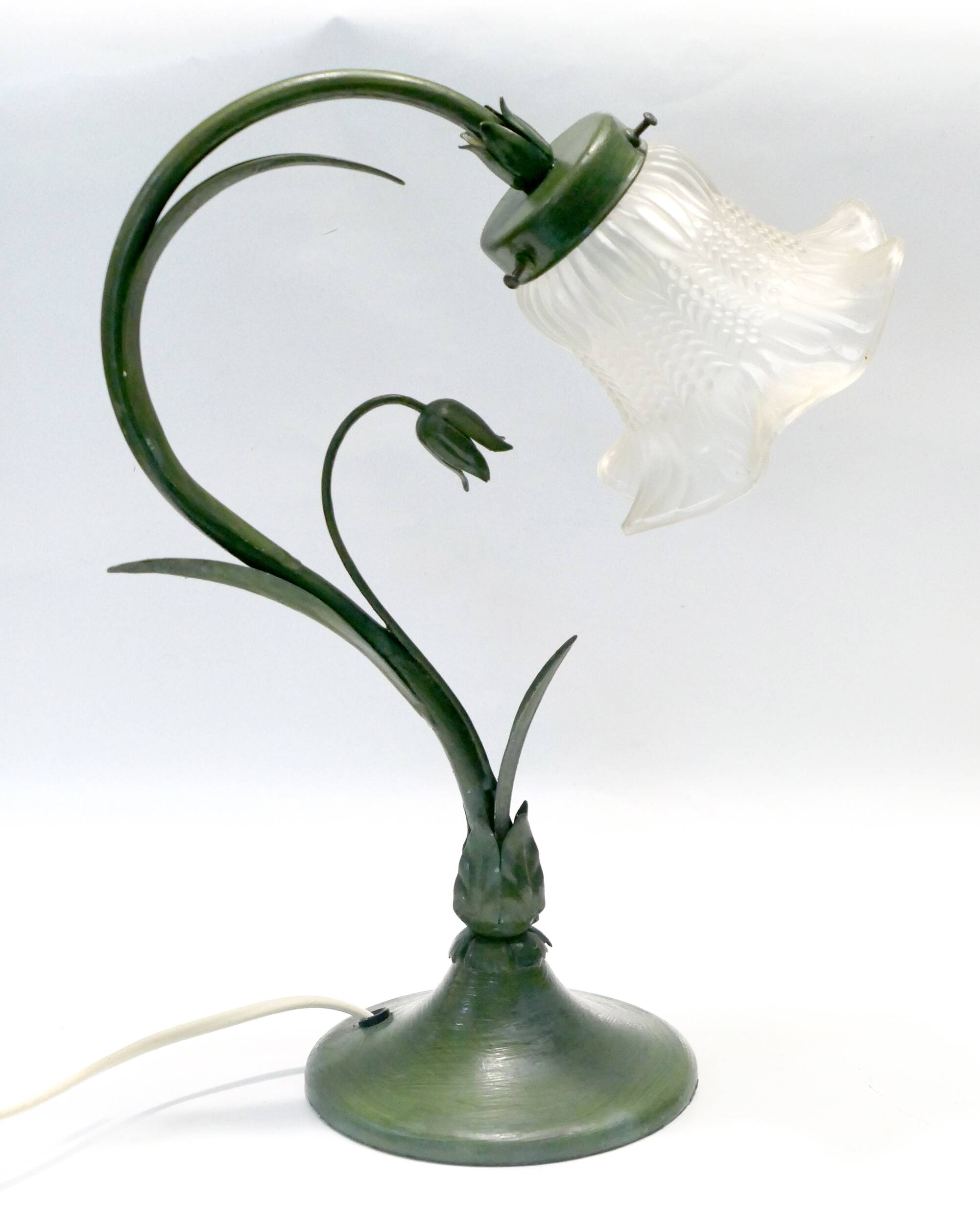 antique 1980s art nouveau retro table or desk lamp