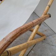 Vintage bamboo deck chair armchair 1950s Italy