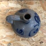 Ancienne jarre huilier grès bleu alsace décoration xixeme vintage