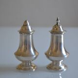 Salt and pepper shaker set, silver-plated metal, Mappin & Webb's Prince's Plate.