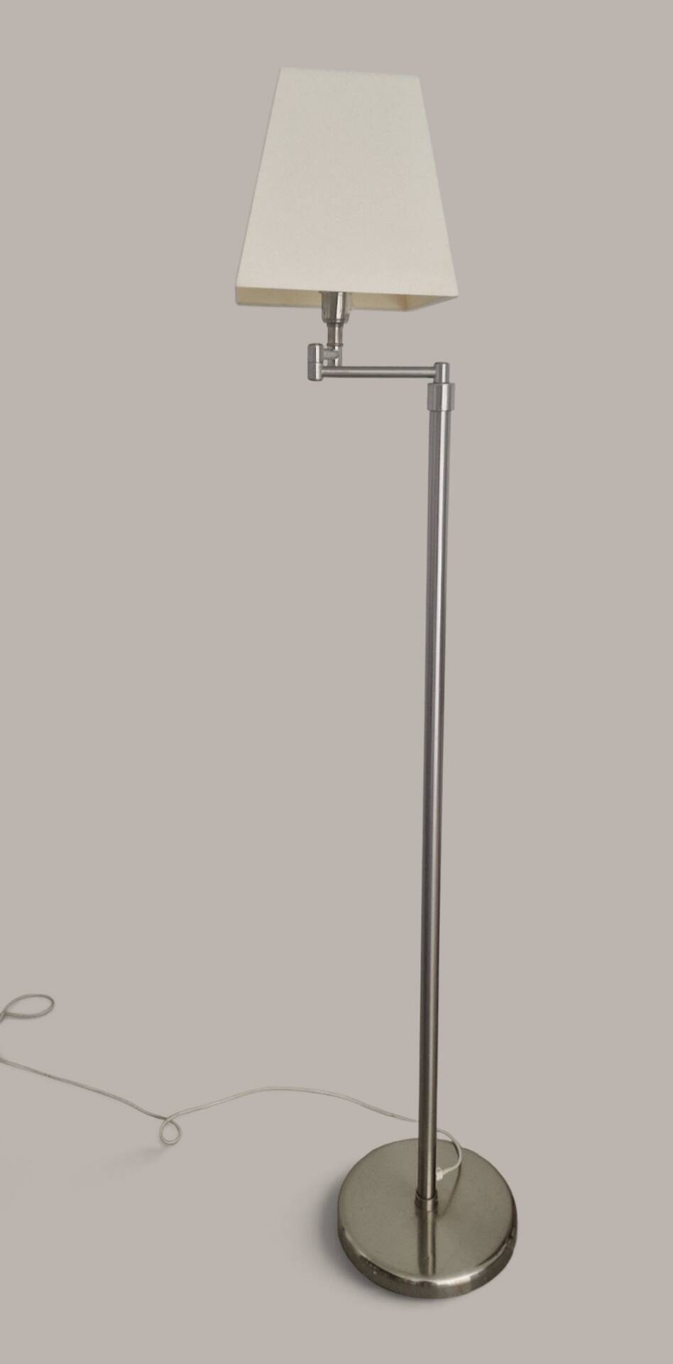 Brushed aluminium designer floor lamp - 90s modernist style