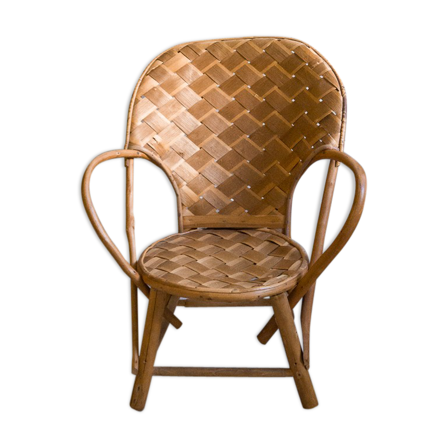 Fauteuil en rotin vintage pour enfant