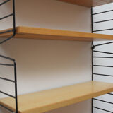 1960s wall unit in ash 7 shelves, Nisse Strinning
