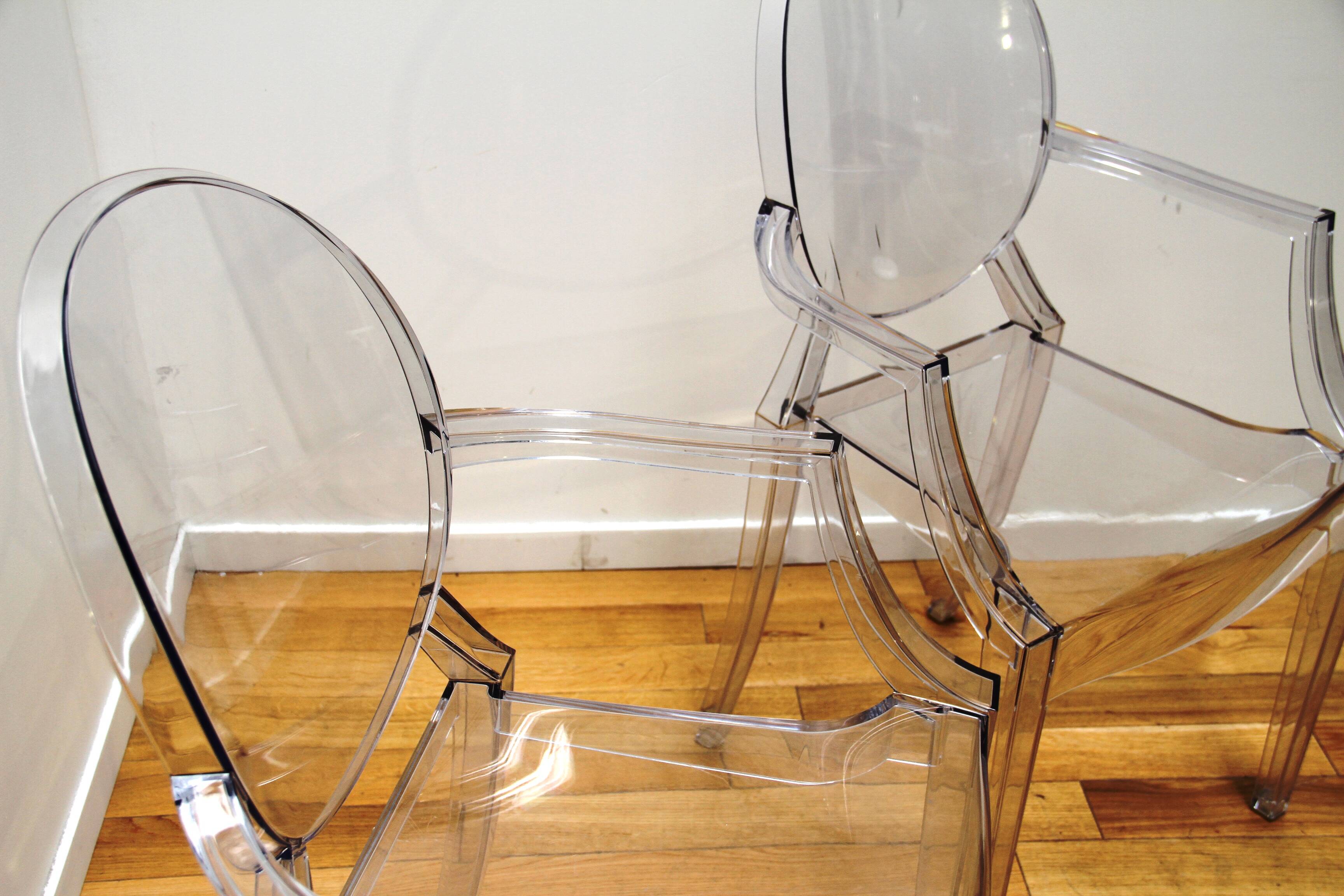 Pair of Louis Ghost chairs, Philippe Starck