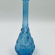 Large vintage blue glass bottle from Empoli