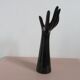 Large black ceramic fig hand 70s