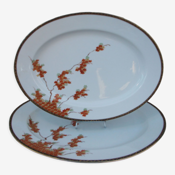 2 plats de service porcelaine vintage Japon