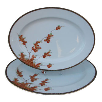 2 plats de service porcelaine vintage Japon