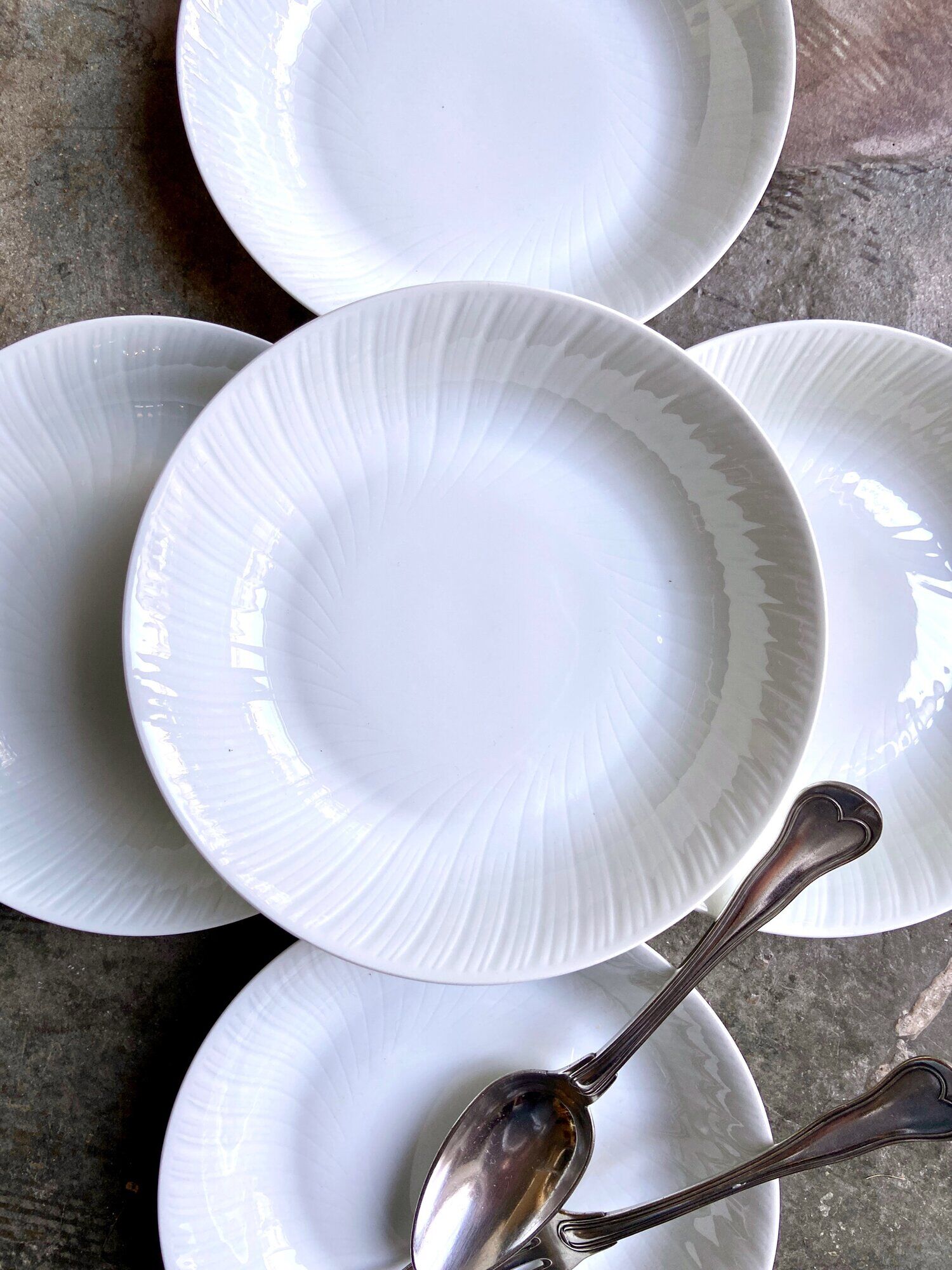 Lot de 5 assiettes creuses en porcelaine de Limoges