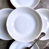 Set of 5 hollow plates in Limoges porcelain