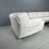 Leather 5-seater sofa "Fiandra" by Vico Magistretti for Cassina, 1970, Italy