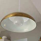 brass and porcelain pendant light - Sweden 60s/70s