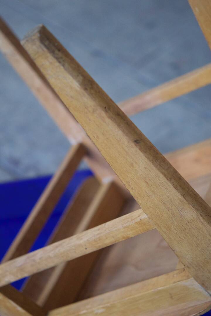 two  style wooden chairs
