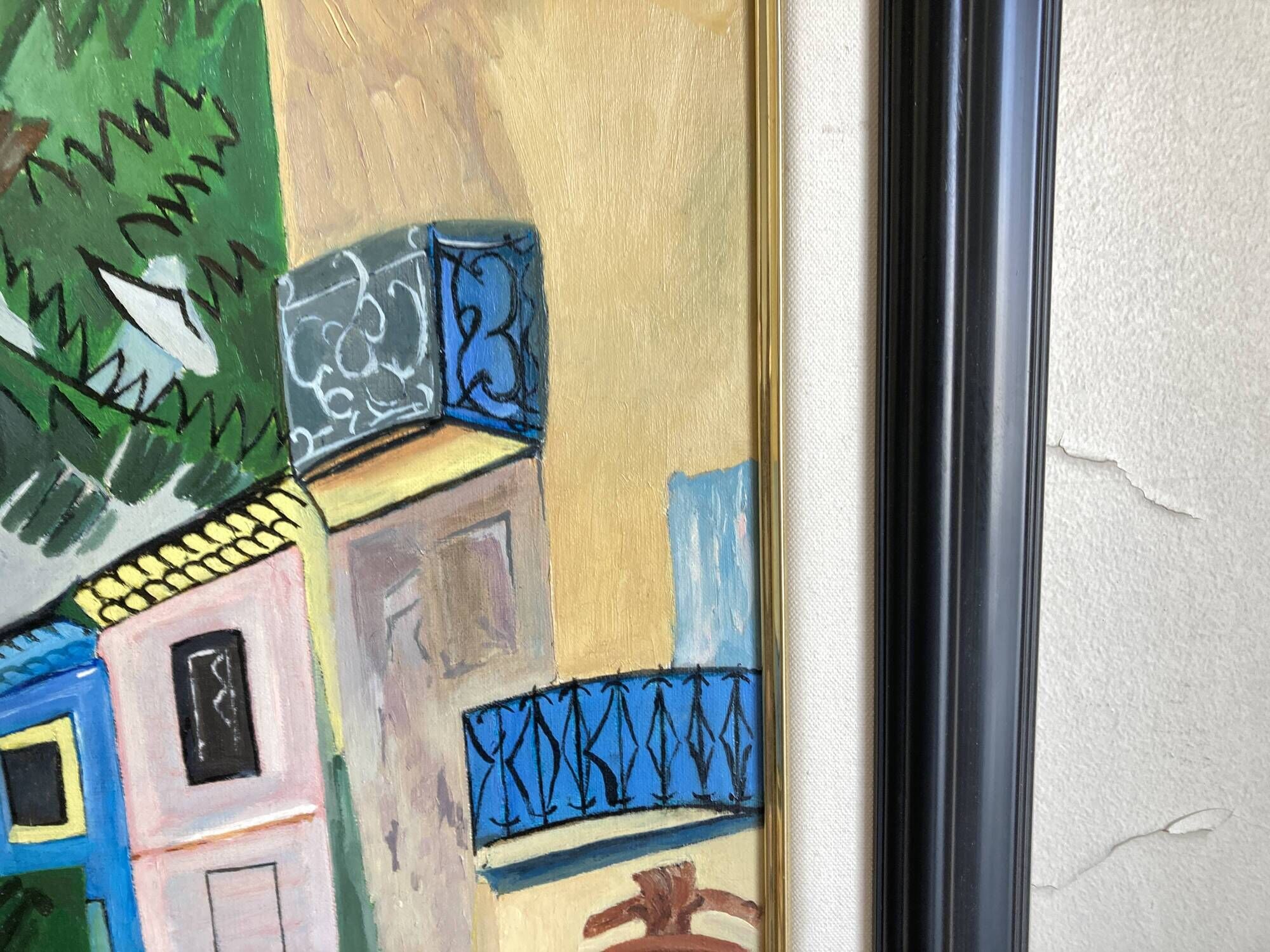 Huile sur toile La fontaine de Vence de Dufy 1921