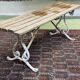 Banc de jardin anglais avec piétement en fonte d'alu