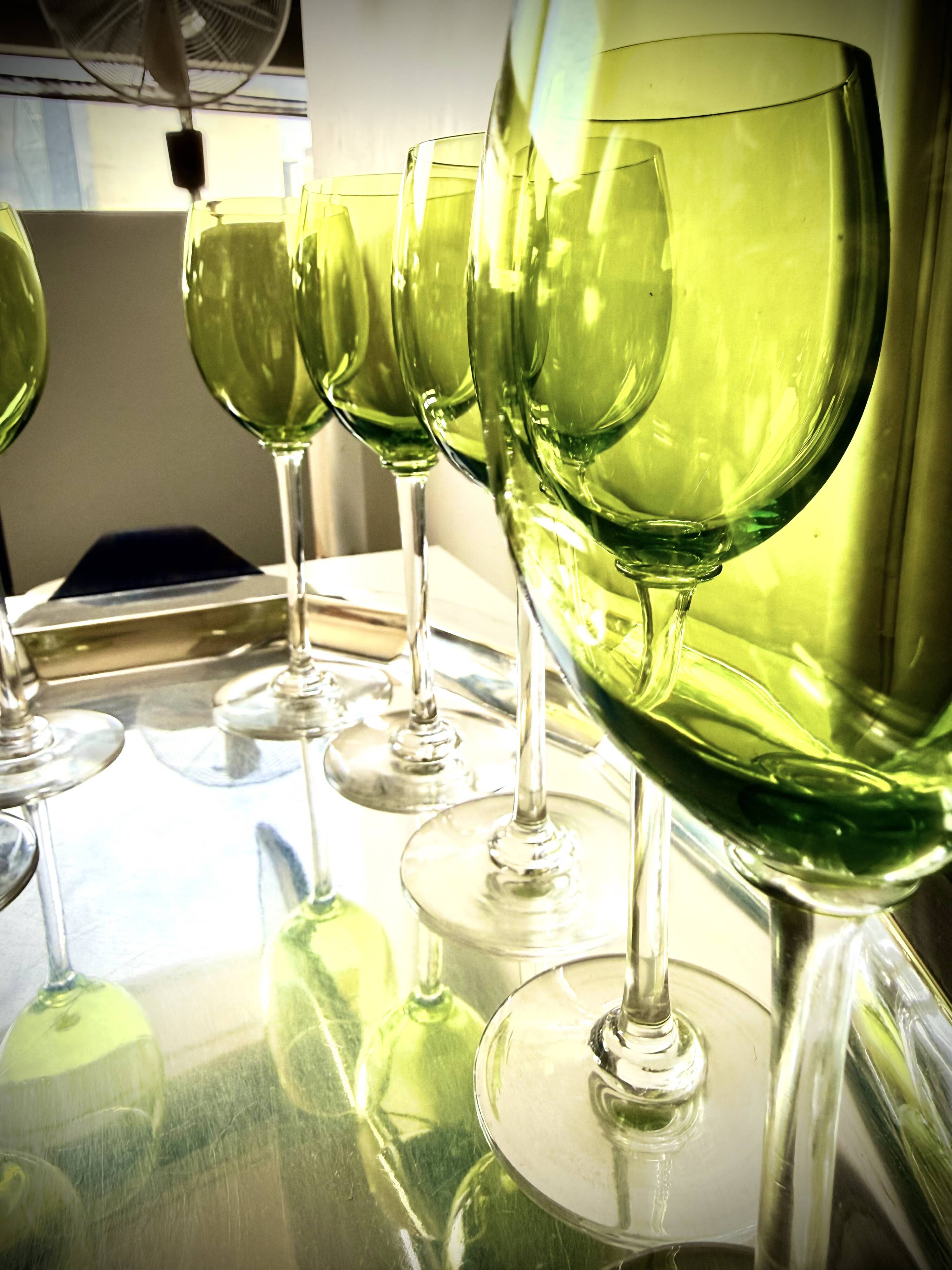 Art Deco crystal wine glass set - 1960s