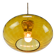 Mid-Century Brass and Amber Glass Pendant Lamp