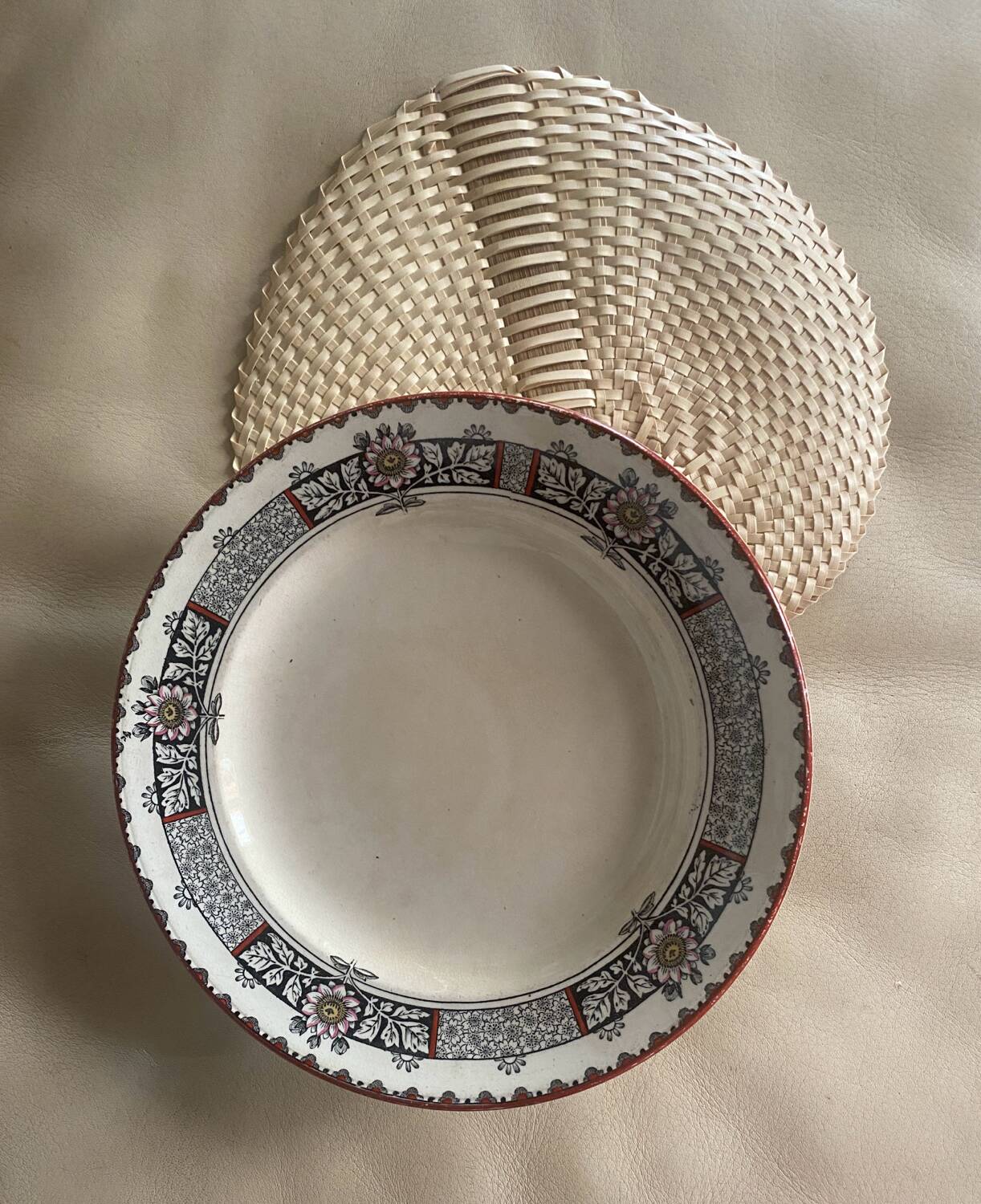 Mounted ironstone plate stamped Wedgwood