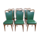 Série 6 chaises simili cuir vert 1950