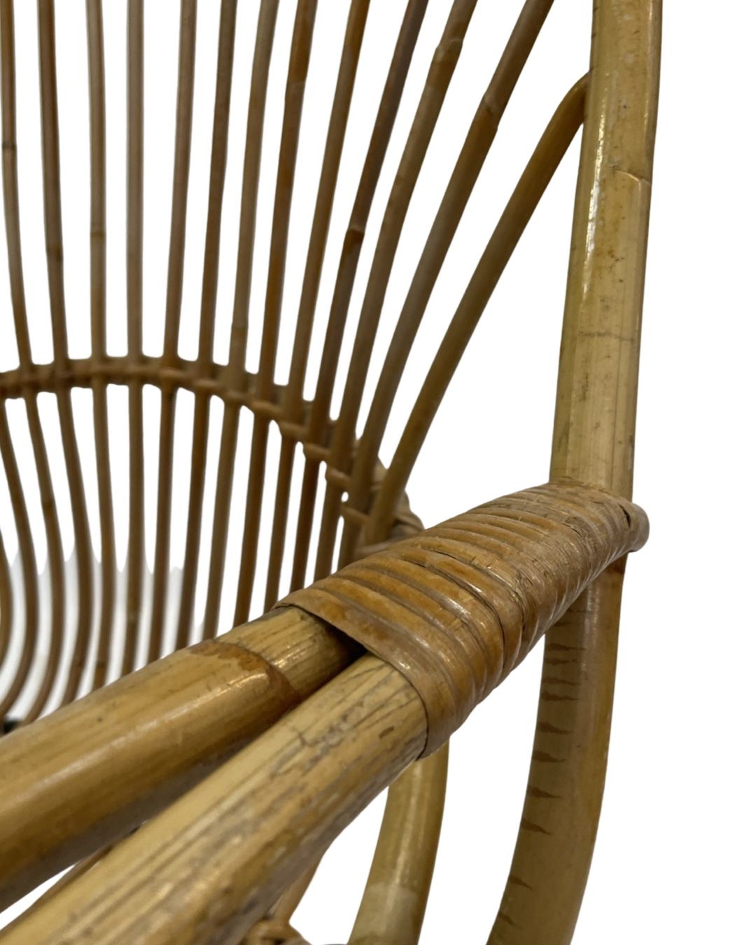 Vintage Dirk van Sliedregt Rohe Noordwolde rattan rocking chair
